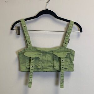 Fashion Nova Light Green Strap Tank Top